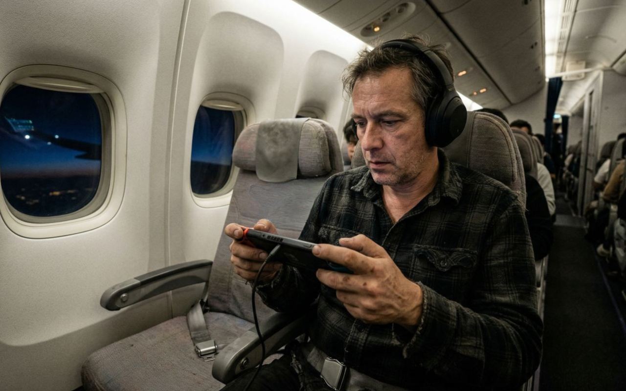 Gejmer u avionu igra igricu